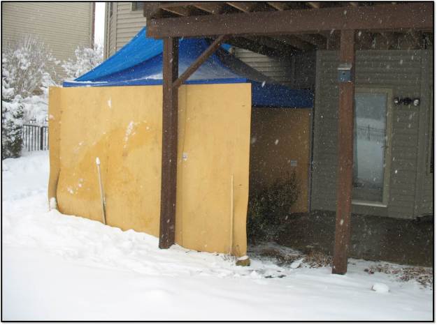tent and lots of snow