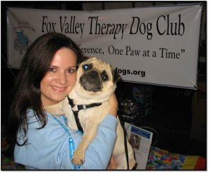 Arden Zich Peanut pug Therapy Dog Team