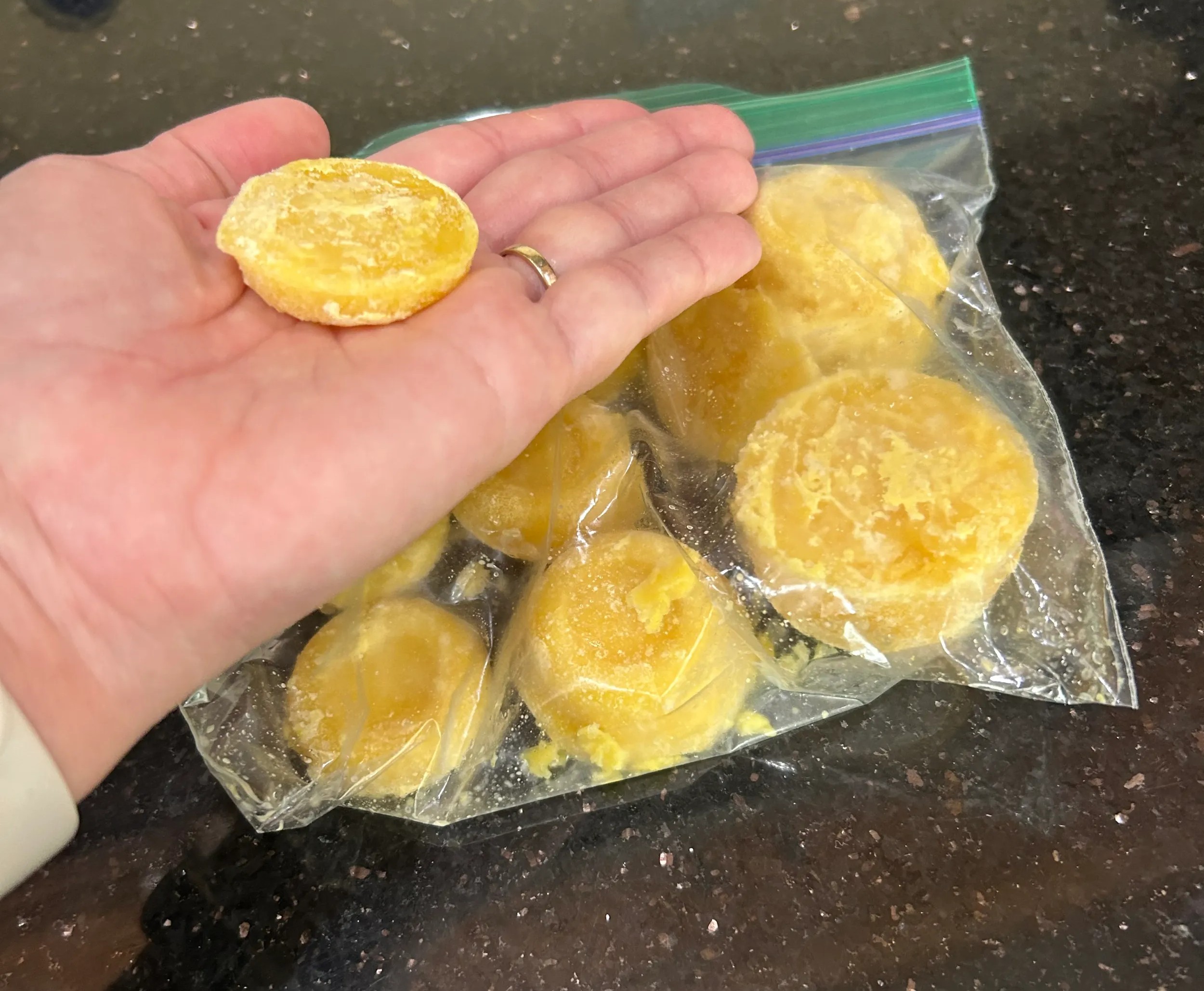 Frozen tablespoon of liquid JUST egg